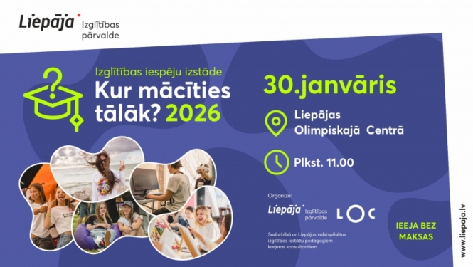 Tiekamies Izglītības iespēju izstādē “Kur mācīties tālāk? 2026” jau 30. janvārī!