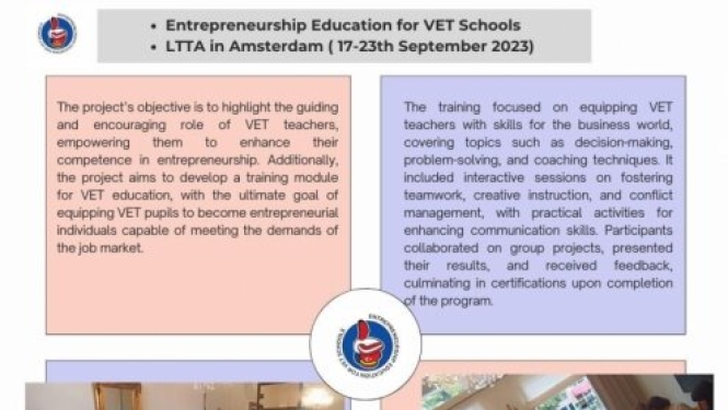 Projekta “Entrepreneurship Education for VET Schools” ietvaros izstrādā informatīvos materiālus!