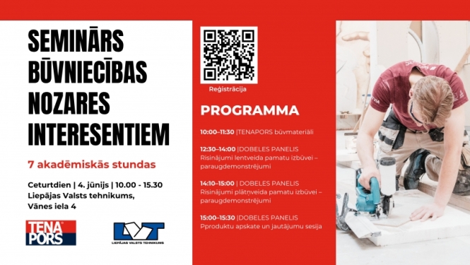 Seminārs būvniecības nozares interesentiem info afiša