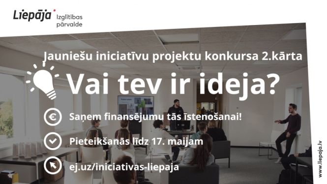 Jauniešu iniciatīvu projektu konkursa 2.kārtas info afiša