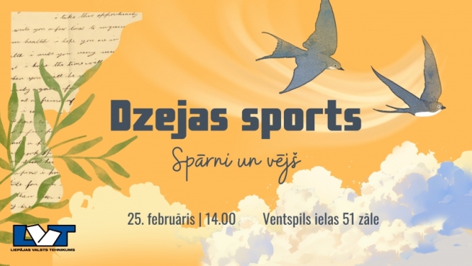 Liepājas Valsts tehnikumā notiks radošais konkurss “Dzejas sports 2026”