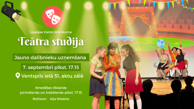 Pievienojies tehnikuma teātra pulciņam