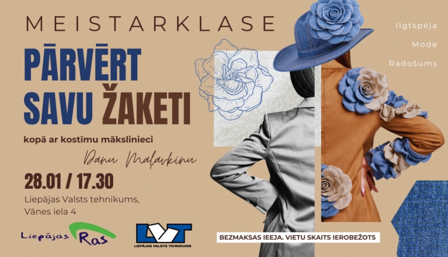Aicinām uz meistarklasi “Pārvērt savu žaketi” kopā ar kostīmu mākslinieci Danu Maļavkinu